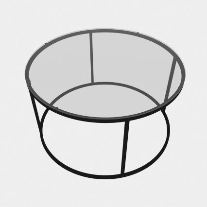 Soffbord BERLIN 60x45 cm svart/genomskinlig