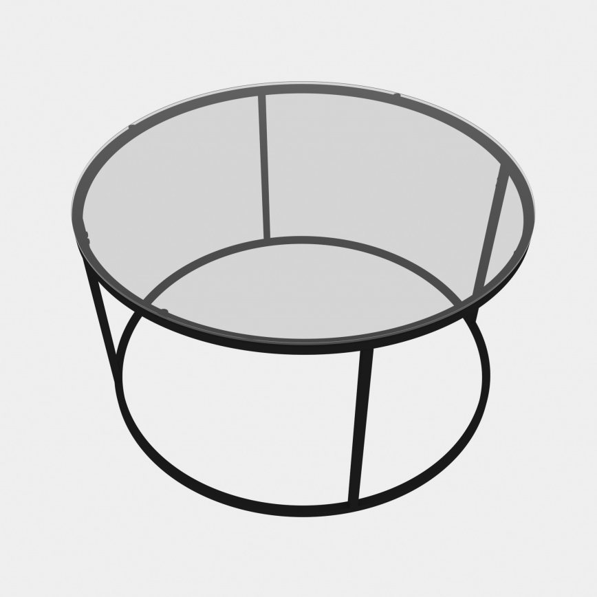 Soffbord BERLIN 60x45 cm svart/genomskinlig