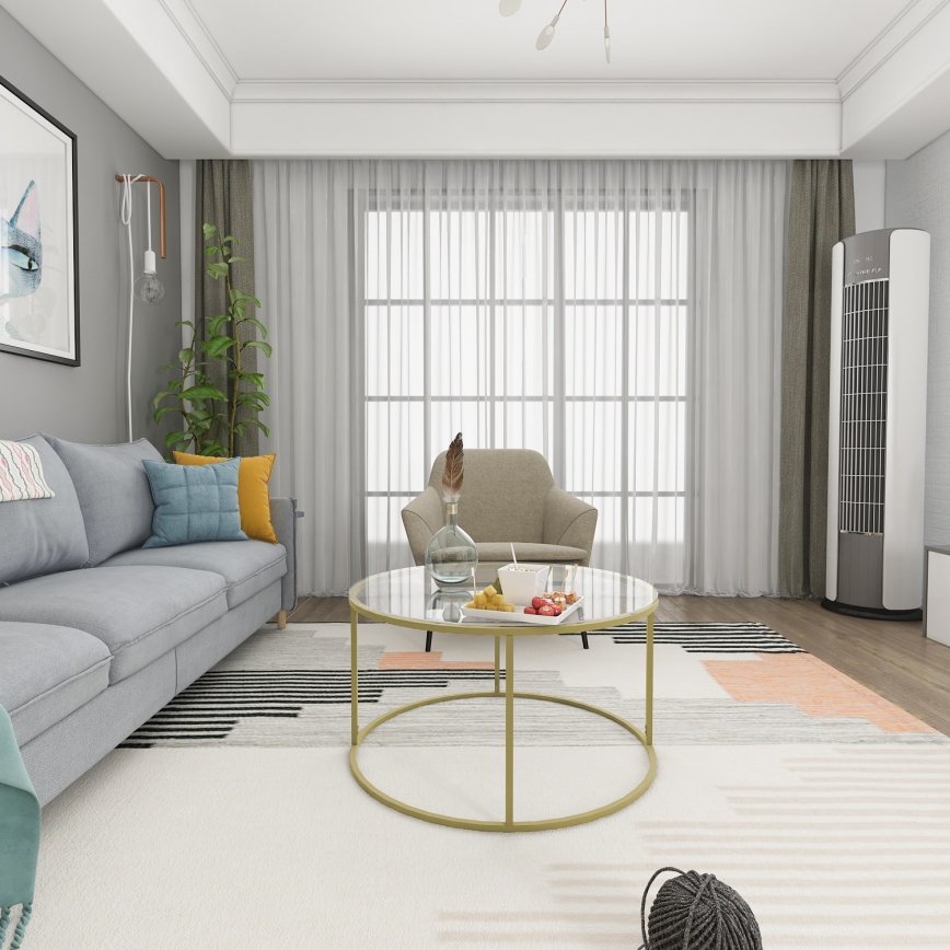 Soffbord BERLIN 80x45 cm guld/klar