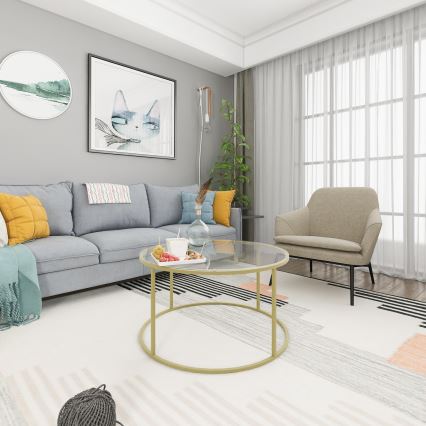 Soffbord BERLIN 80x45 cm guld/klar