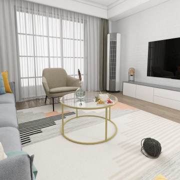 Soffbord BERLIN 80x45 cm guld/klar