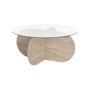 Soffbord BUBBLE Ø 75 cm beige/klar