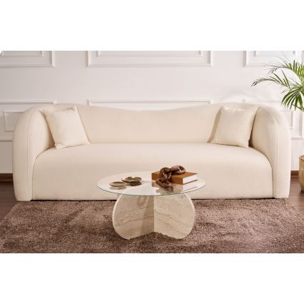 Soffbord BUBBLE Ø 75 cm beige/klar