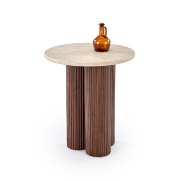 Soffbord CALDO Ø 50 cm, brun/beige