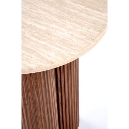 Soffbord CALDO Ø 50 cm, brun/beige