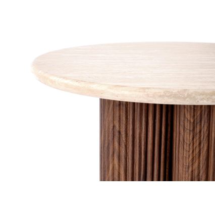 Soffbord CALDO Ø 50 cm, brun/beige