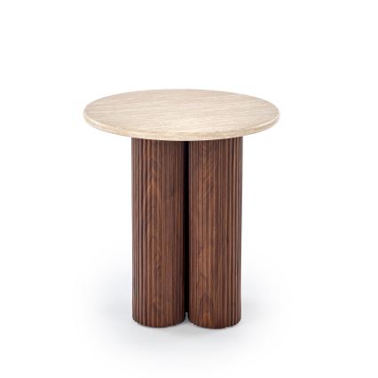 Soffbord CALDO Ø 50 cm, brun/beige