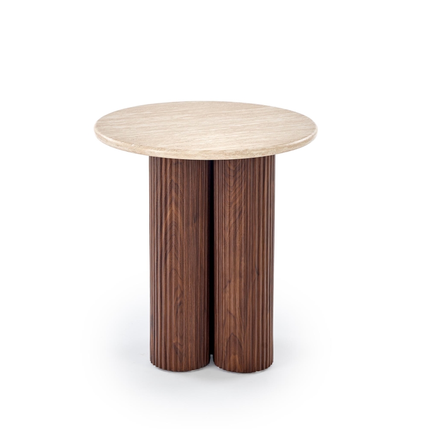 Soffbord CALDO Ø 50 cm, brun/beige