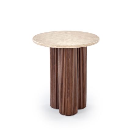 Soffbord CALDO Ø 50 cm, brun/beige
