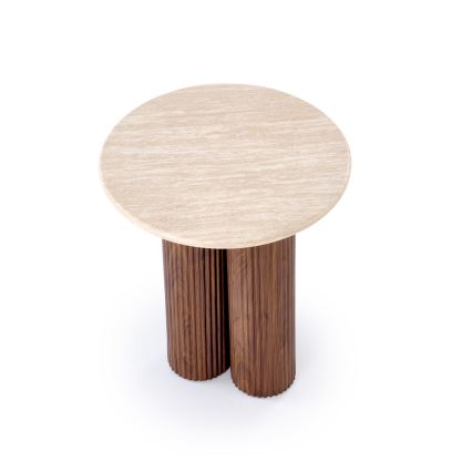 Soffbord CALDO Ø 50 cm, brun/beige