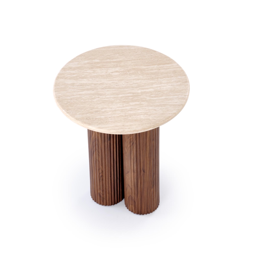 Soffbord CALDO Ø 50 cm, brun/beige