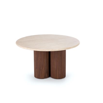 Soffbord CALDO Ø 80 cm brun/beige