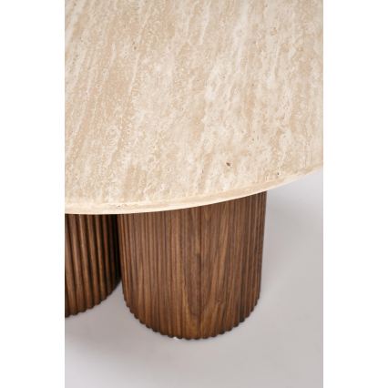 Soffbord CALDO Ø 80 cm brun/beige