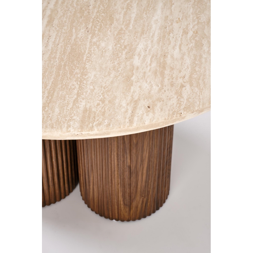 Soffbord CALDO Ø 80 cm brun/beige