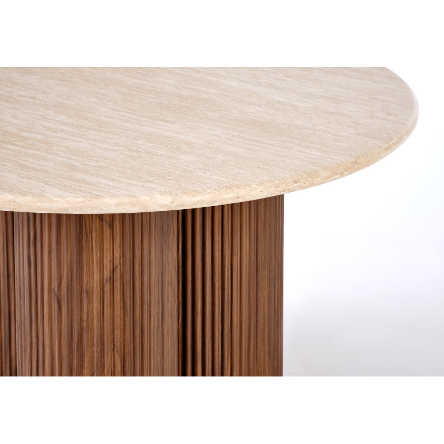 Soffbord CALDO Ø 80 cm brun/beige