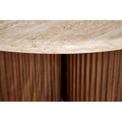 Soffbord CALDO Ø 80 cm brun/beige