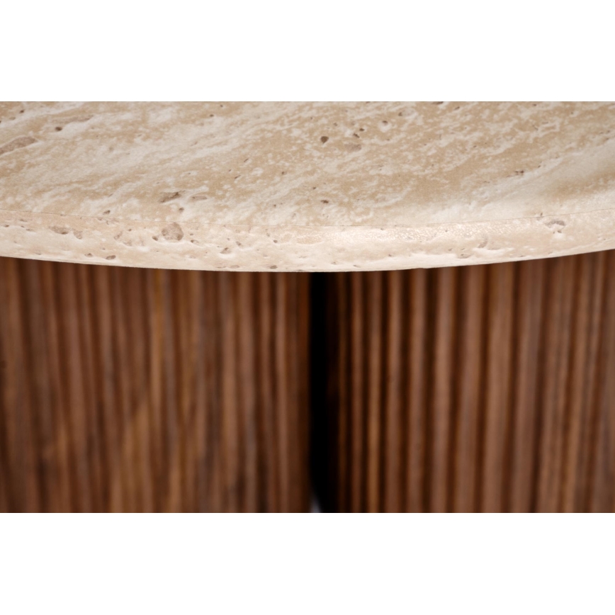 Soffbord CALDO Ø 80 cm brun/beige