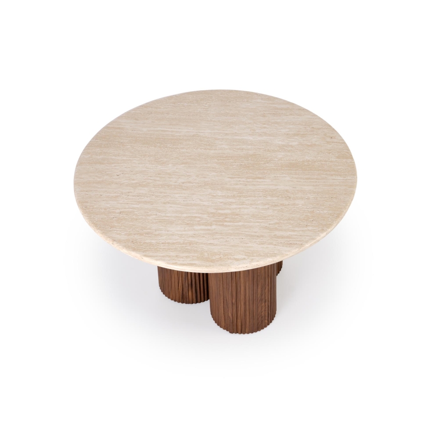 Soffbord CALDO Ø 80 cm brun/beige
