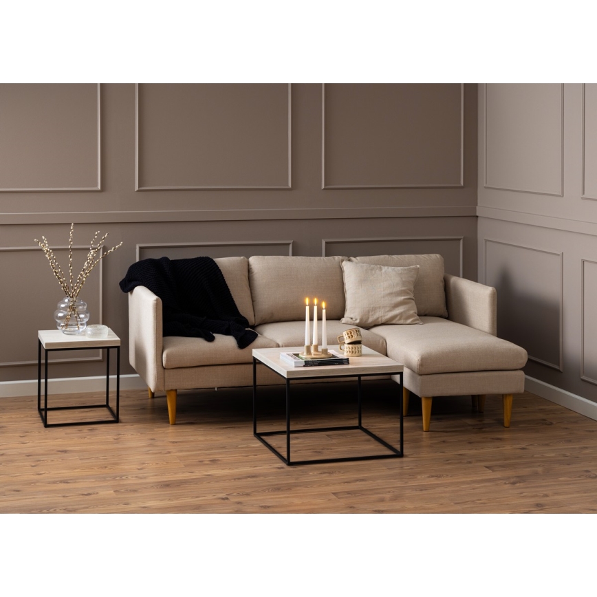 Soffbord CAMILO 40x40 cm travertin