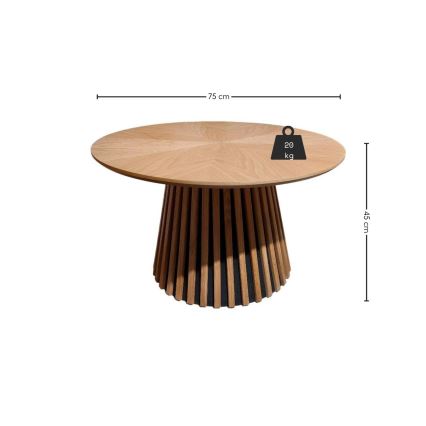 Soffbord CARINA Ø 75 cm ek/svart