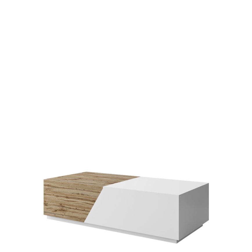 Soffbord CEELIAS 124x42 cm vit/wotan-ek
