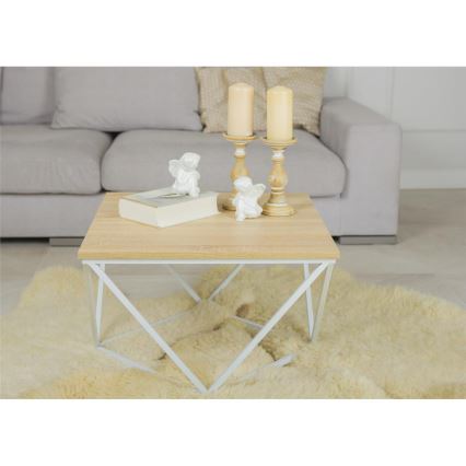 Soffbord CURVED 60x60 cm vit/beige