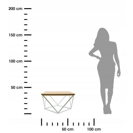 Soffbord CURVED 60x60 cm vit/beige