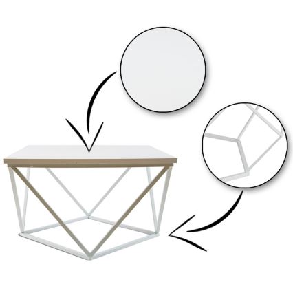 Soffbord CURVED 60x60 cm vit