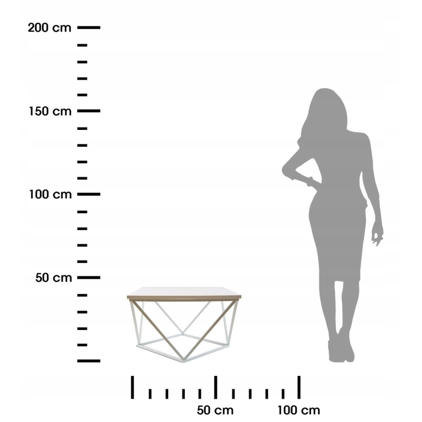 Soffbord CURVED 60x60 cm vit