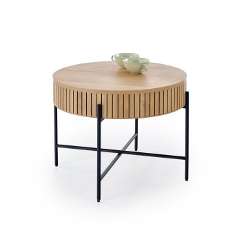 Soffbord DANTE Ø 67 cm brun/svart