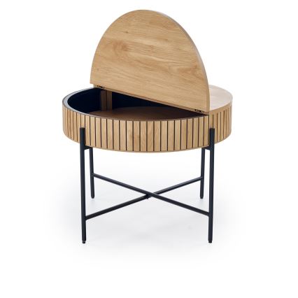 Soffbord DANTE Ø 67 cm brun/svart