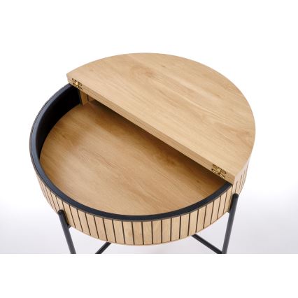 Soffbord DANTE Ø 67 cm brun/svart