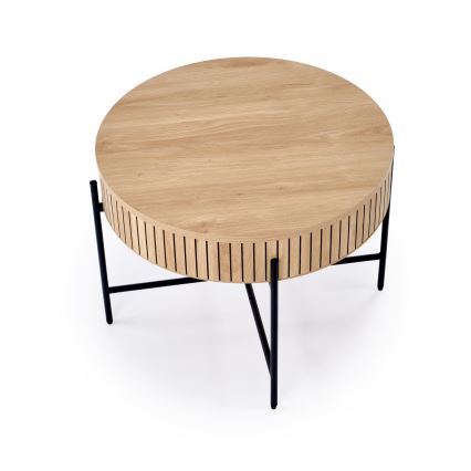 Soffbord DANTE Ø 67 cm brun/svart