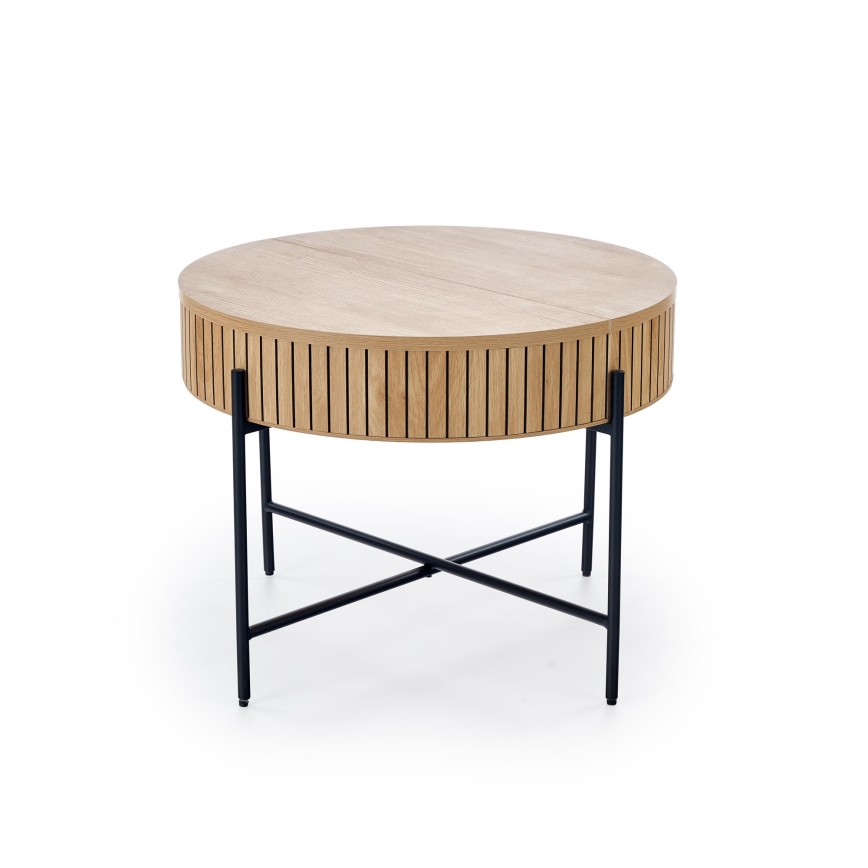 Soffbord DANTE Ø 67 cm brun/svart