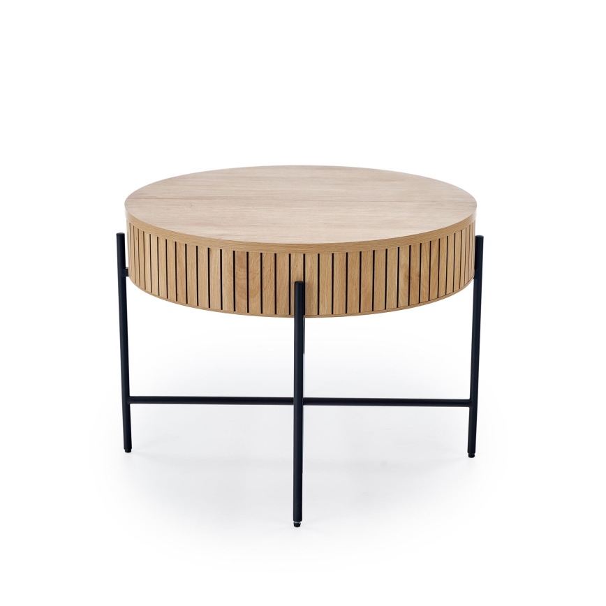 Soffbord DANTE Ø 67 cm brun/svart