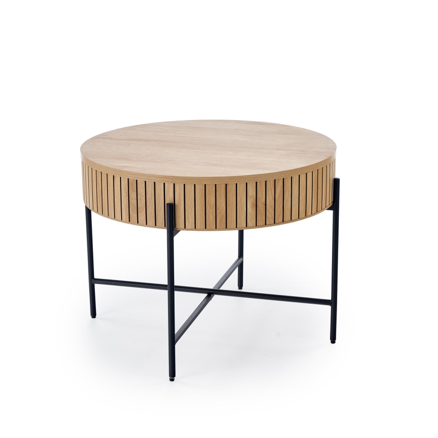 Soffbord DANTE Ø 67 cm brun/svart