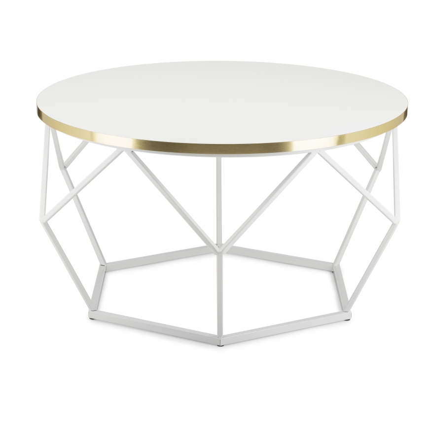 Soffbord DIAMOND 40x70 cm guld/vit