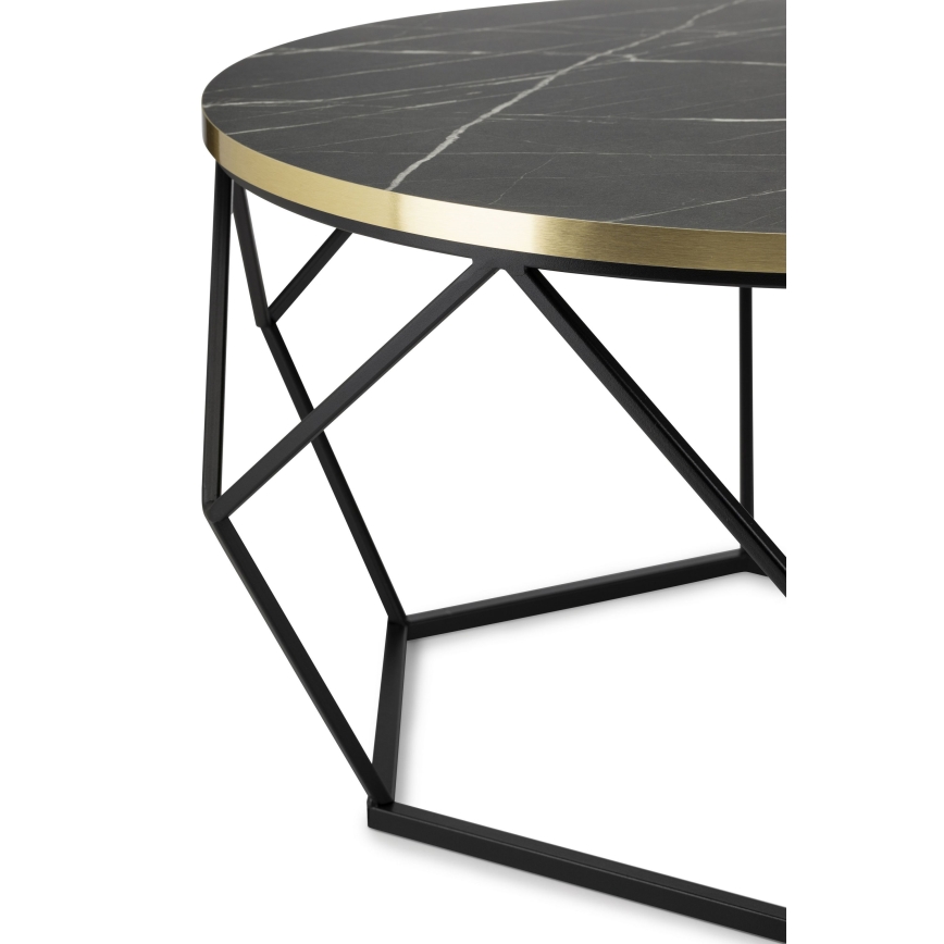 Soffbord DIAMOND 40x70 cm svart/guld