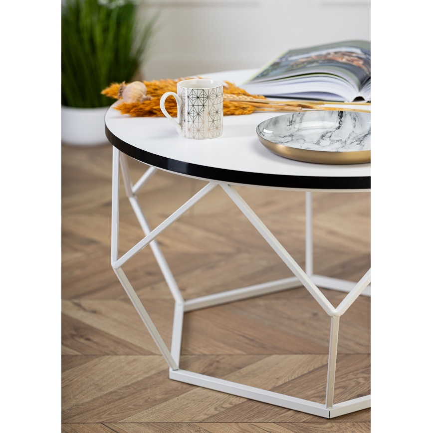 Soffbord DIAMOND 40x70 cm svart/vit