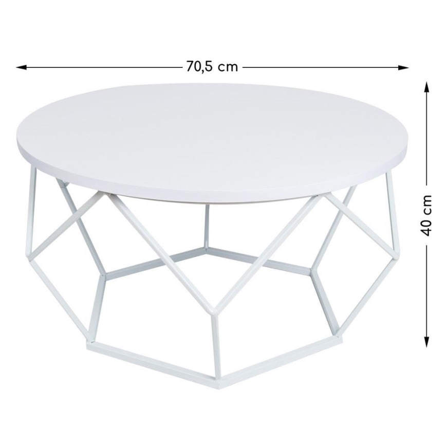 Soffbord DIAMOND 40x70 cm vit