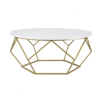 Soffbord DIAMOND 41,5x90 cm guld/vit