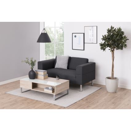 Soffbord ENZO med lyftbar bordsskiva 110x60 cm vit/sonoma-ek