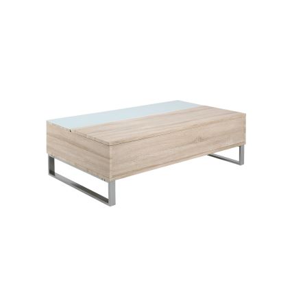 Soffbord ENZO med lyftbar bordsskiva 110x60 cm vit/sonoma-ek