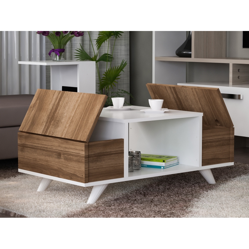 Konferensbord ERIBERTO 43,8x90 cm brun/vit