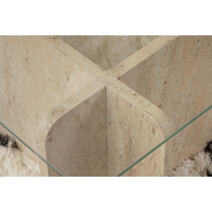 Soffbord ESCAPE 105x65 cm beige/klar