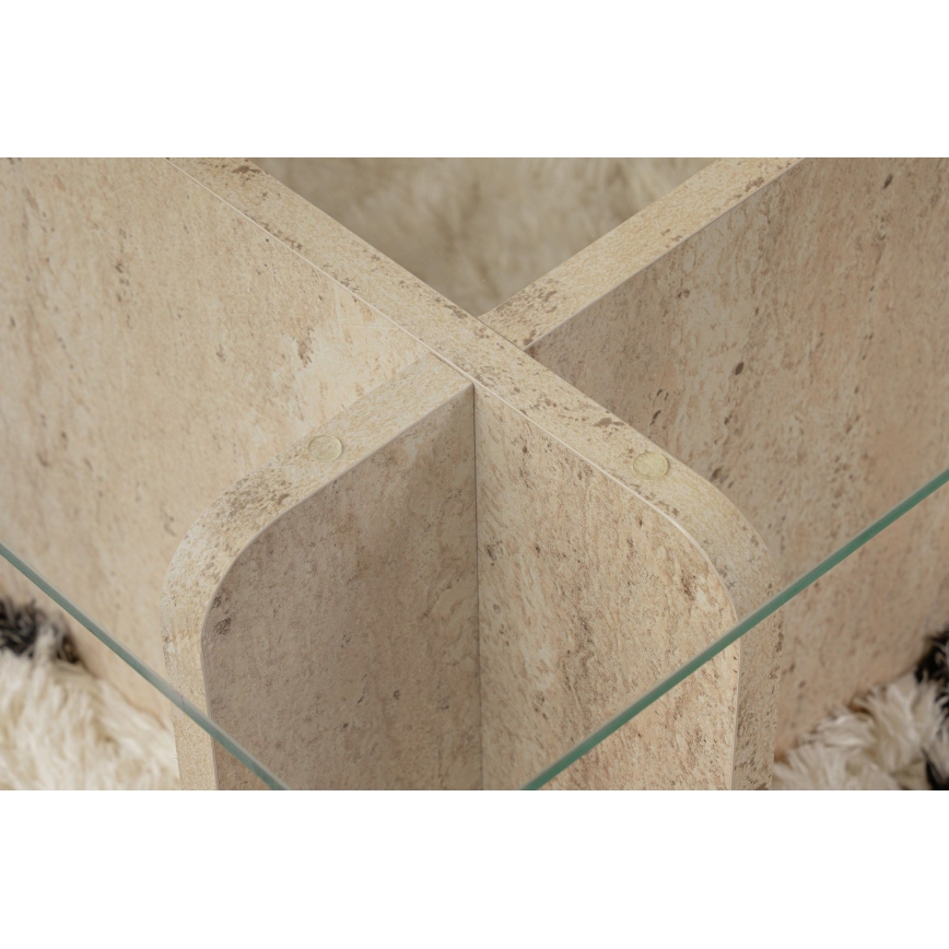 Soffbord ESCAPE 105x65 cm beige/klar