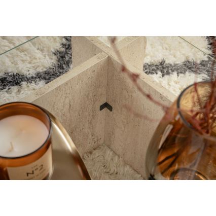 Soffbord ESCAPE 105x65 cm beige/klar