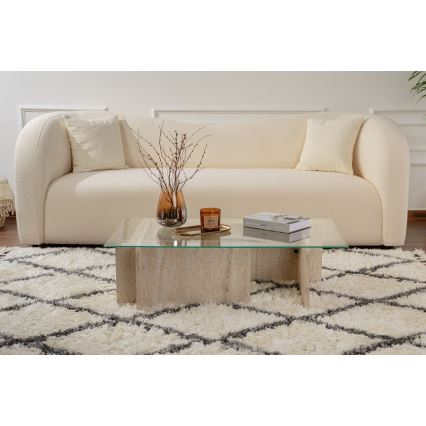 Soffbord ESCAPE 105x65 cm beige/klar