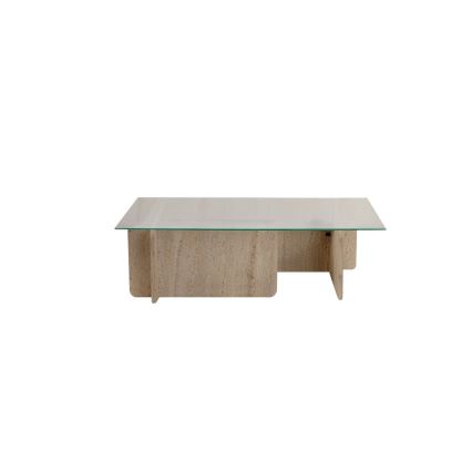 Soffbord ESCAPE 105x65 cm beige/klar