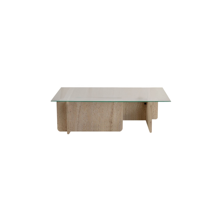 Soffbord ESCAPE 105x65 cm beige/klar